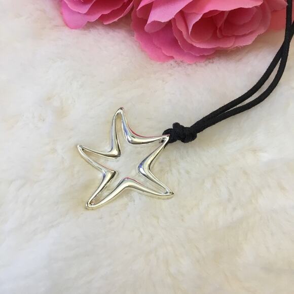 Shopeunoia Boutique Jewelry - Silver Big Star Tied Necklace